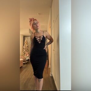 The Vintage Shop Black Backless Dress